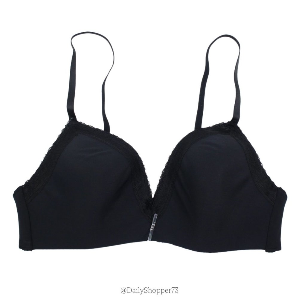 Dolce Vida Women's Black Lace Trim Bra